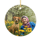 Personalized Round Ceramic Photo Ornament — Double-Sided Custom Keepsake