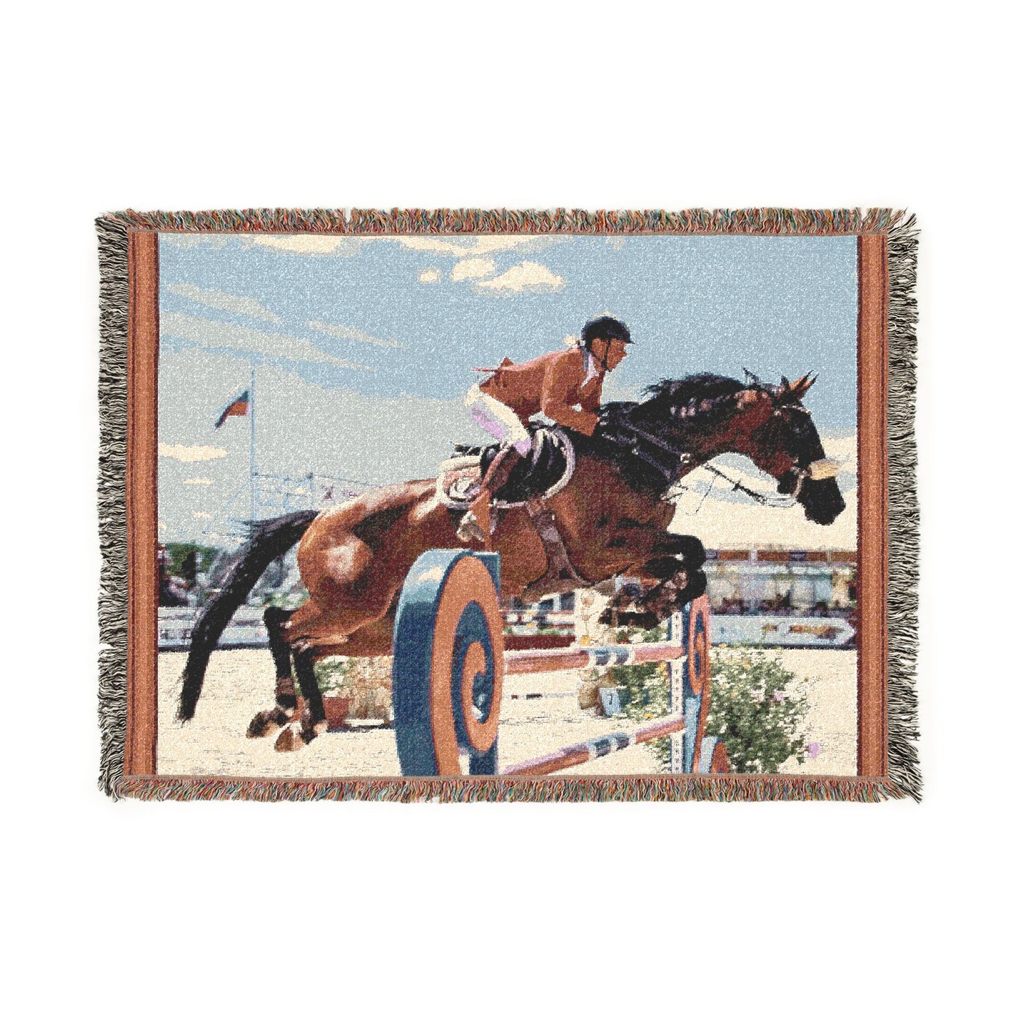 Equestrian Show Jumping Woven Blanket