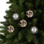 Ceramic Ornament — Personalized Pet Portrait & Name Wreath Double-Sided Holiday Decoration